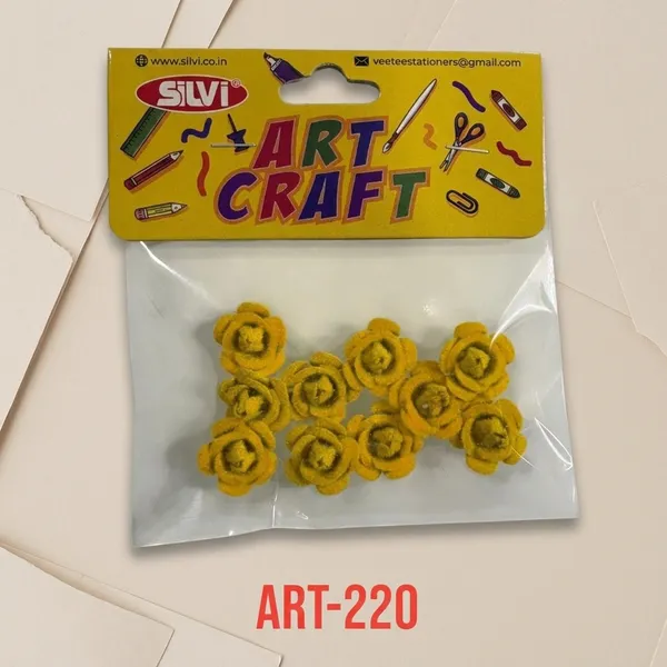 Yellow_Flower_Craft_Embellishments_Pack_Pack_of_8