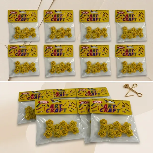Yellow_Flower_Craft_Embellishments_Pack_Pack_of_8