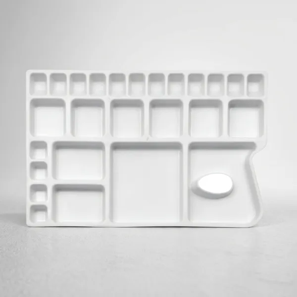 Silvi_White_Plastic_Rectangular_Multi-Well_Artist_Palette_Pack_of_2