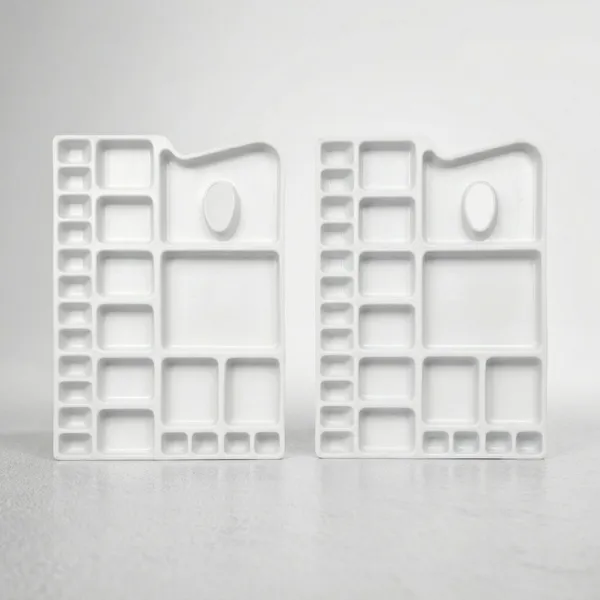 Silvi_White_Plastic_Rectangular_Multi-Well_Artist_Palette_Pack_of_2