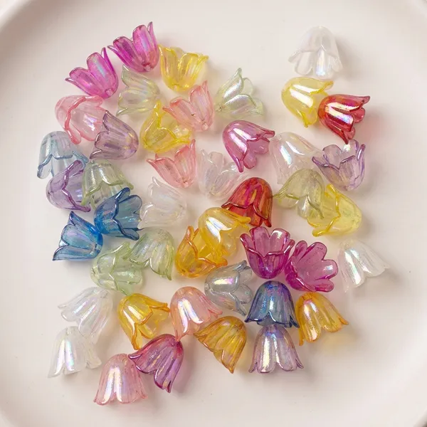 Silvi_Multicolour_Translucent_Flower_Shaped_Plastic_Craft_Beads_Pack_of_8