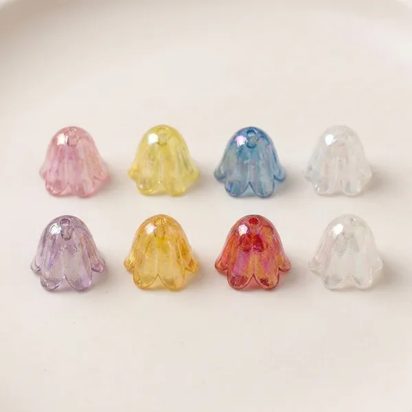Silvi_Multicolour_Translucent_Flower_Shaped_Plastic_Craft_Beads_Pack_of_8