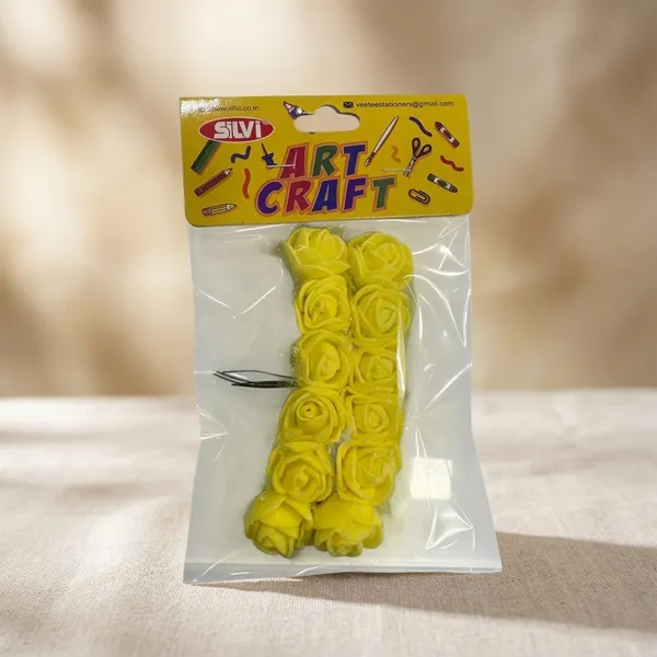 Yellow_Rose_Craft_Embellishments_Pack_Pack_of_8