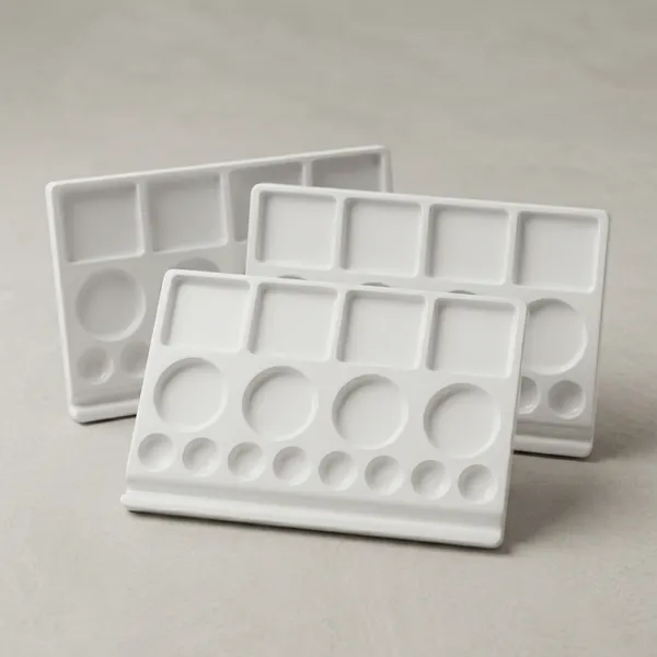 Silvi_White_Plastic_Multi-Well_Rectangular_Paint_Palette_Pack_of_3
