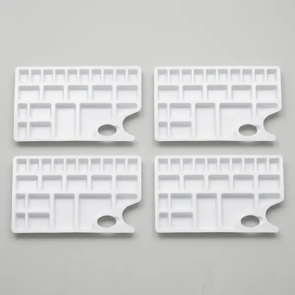 Silvi_White_Plastic_Multi-Well_Paint_Mixing_Palette_Pack_of_4