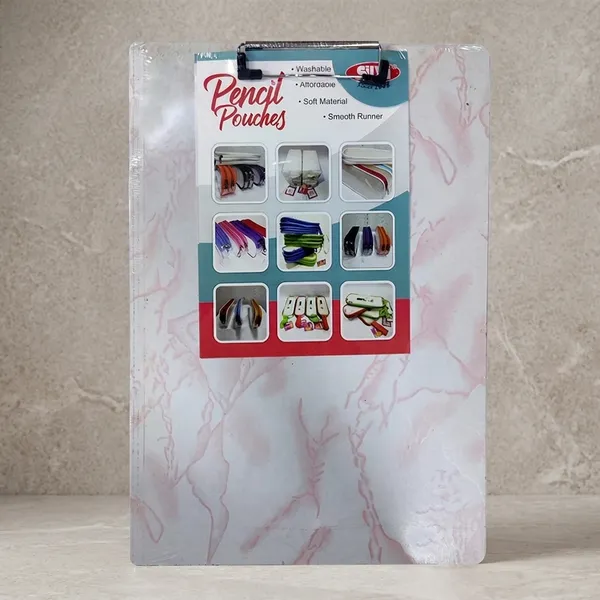 White_Marble_Pattern_Zipper_Pencil_Pouch