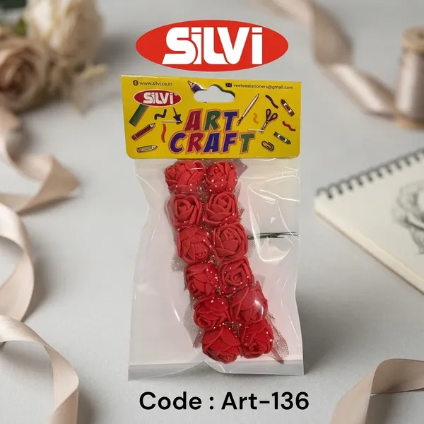 Red_Rose_Artificial_Flower_Craft_Embellishments_Pack_Pack_of_8