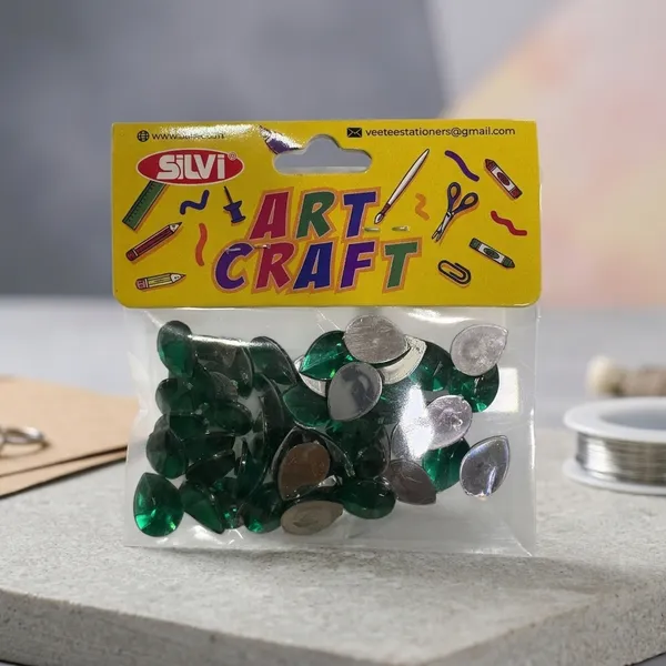 Silvi_Multicolour_Plastic_Teardrop_Craft_Embellishments_Pack_of_8