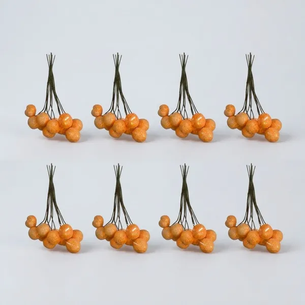 Orange_Glitter_Ball_Craft_Embellishments_On_Stems_Pack_of_8