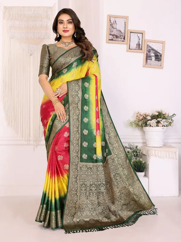 3D_Multi_Coloured_Dying_Premium_Soft_Satin_Silk_Saree