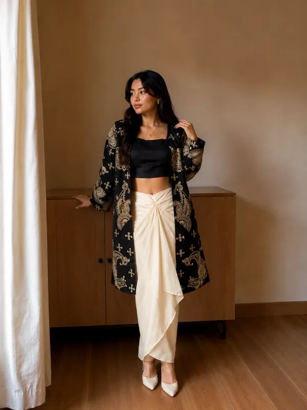 Black_Floral_Embroidered_Jacket_with_Crop_Top_&_Cream_Dhoti_Pants_Set