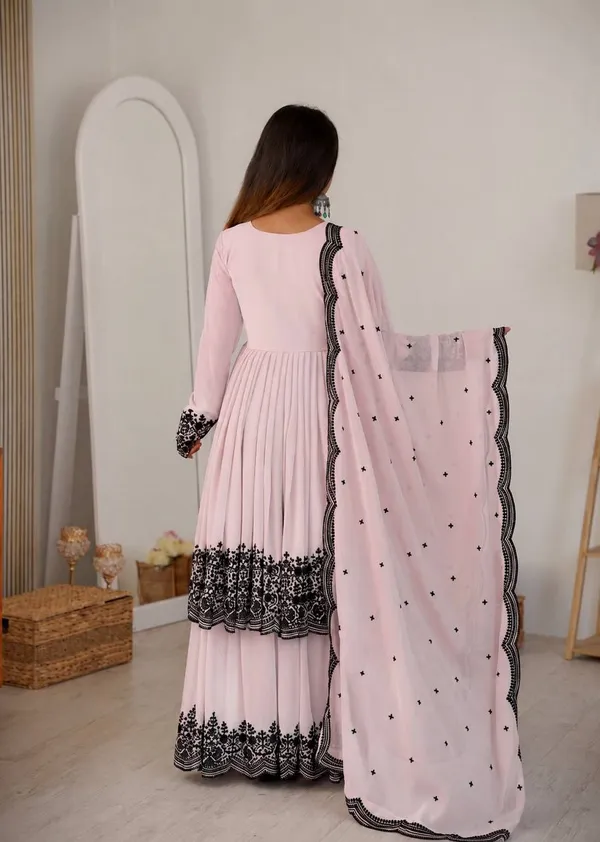Pink_Georgette_Embroidered_Sharara_Suit_Set_For_Women