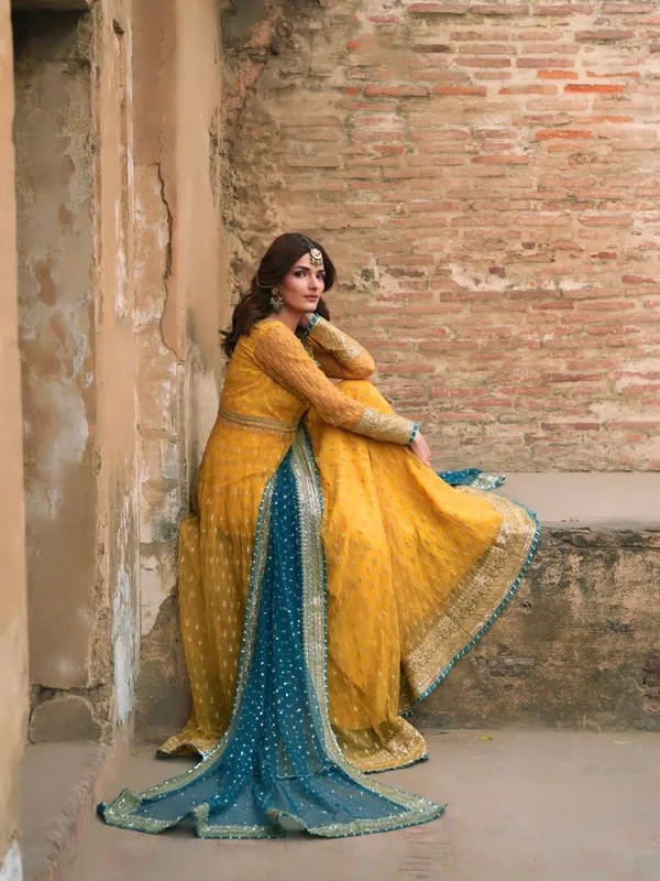 Yellow_Net_Embroidered_Anarkali_Suit_Set_For_Women