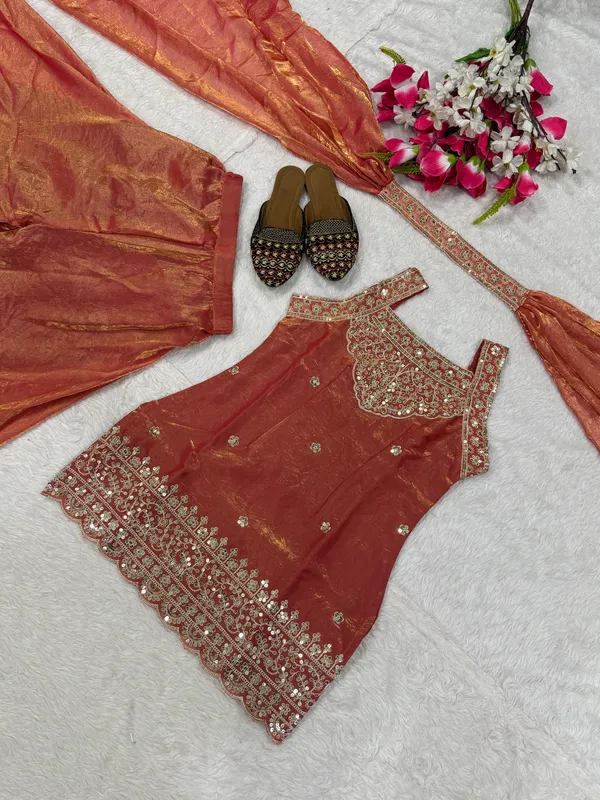 Pink_Silk_Sleeveless_Embroidered_Kurta_Set_For_Women