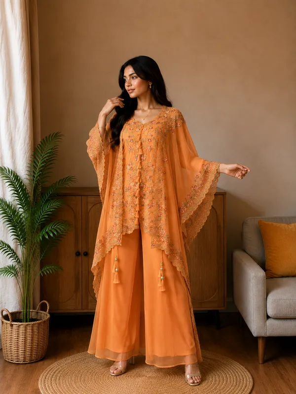 Orange_Embroidered_Kurta_Palazzo_Set_with_Dupatta