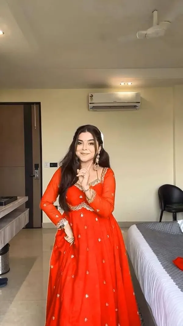Hot_Orange_Embroidered_Anarkali_Suit_Set_with_Dupatta