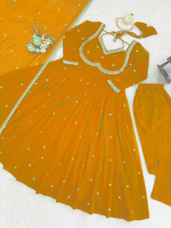 Hot_Yellow_Embroidered_Anarkali_Suit_Set_with_Dupatta