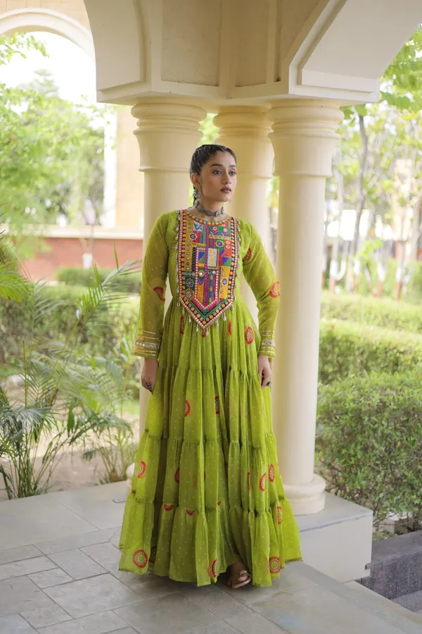 Blackfestiva_Navratri_Special_Green_Designer_Gown_for_Women_|__Dandiya_Wear