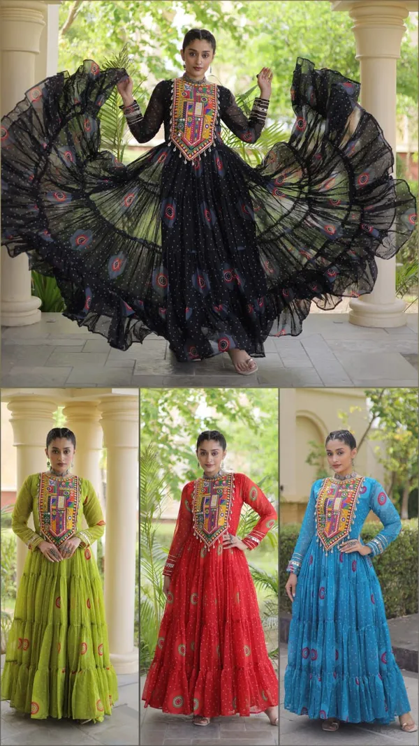Blackfestiva_Navratri_Special_Green_Designer_Gown_for_Women_|__Dandiya_Wear