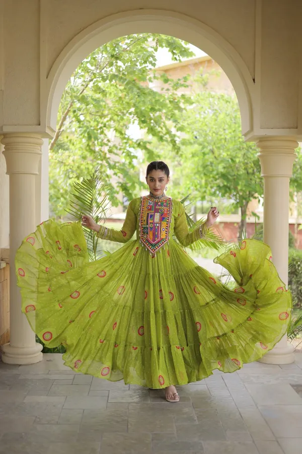 Blackfestiva_Navratri_Special_Green_Designer_Gown_for_Women_|__Dandiya_Wear