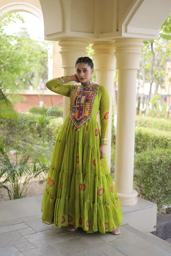 Blackfestiva_Navratri_Special_Green_Designer_Gown_for_Women_|__Dandiya_Wear