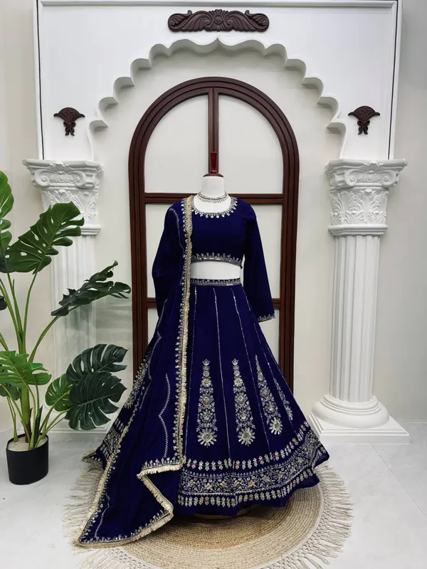 Navy_Blue_Embroidered_Designer_Lehenga_Choli_Set_with_Dupatta