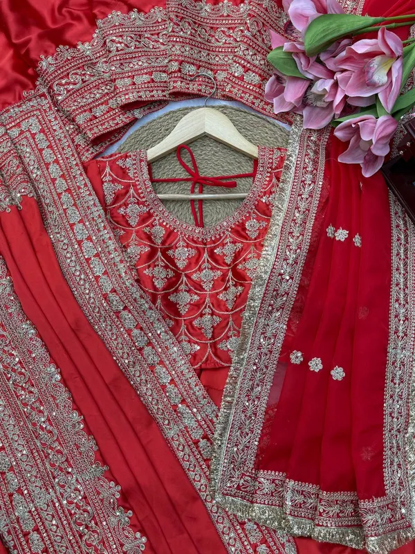 Red_Bridal_Embroidered_Saree_with_Heavy_Golden_Border