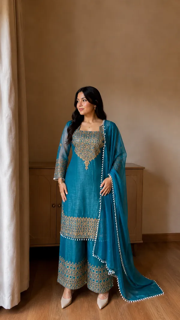 Sky_Designer_Wear_Cording_Sequence_Embroidered_Top_Plazzo_And_Dupatta_In_Chrunchy