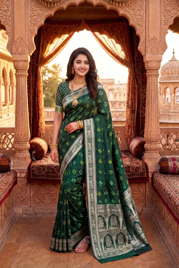 Dola_Silk_Gulti_Bandhej_Saree