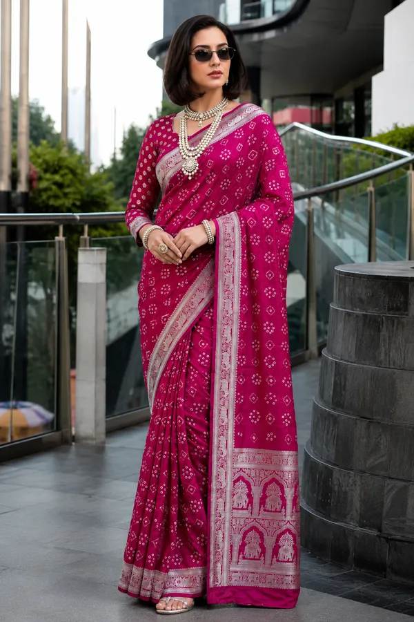 Dola_Silk_Gulti_Bandhej_Saree