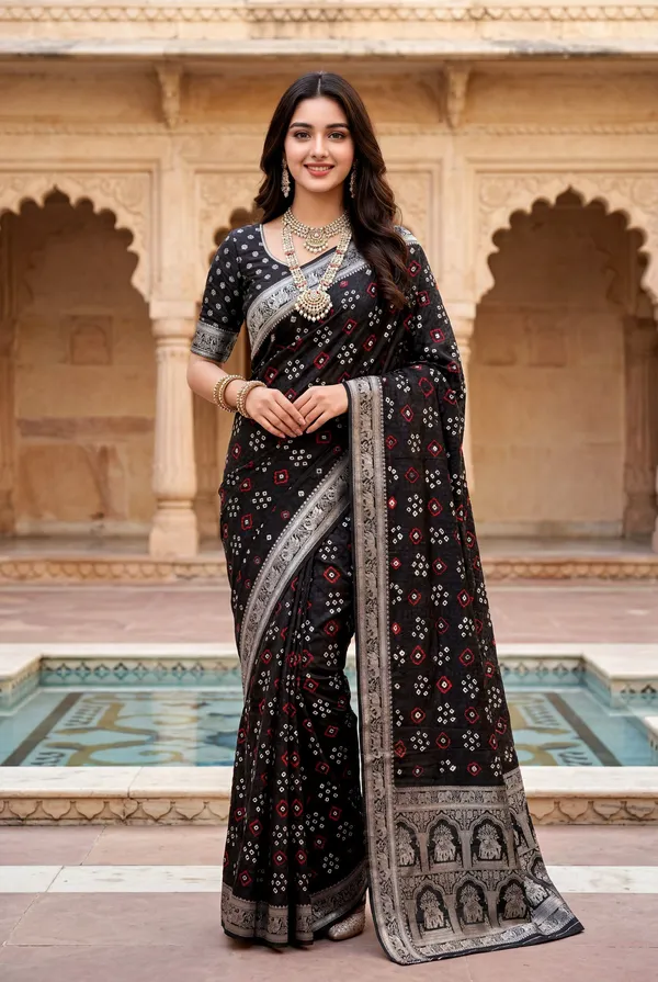 Dola_Silk_Gulti_Bandhej_Saree