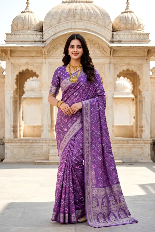 Dola_Silk_Gulti_Bandhej_Saree