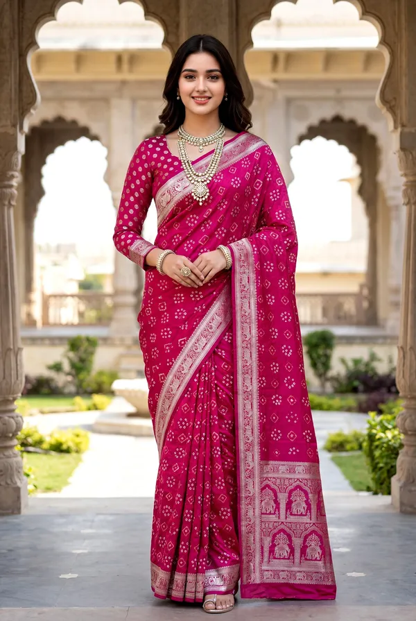 Dola_Silk_Gulti_Bandhej_Saree