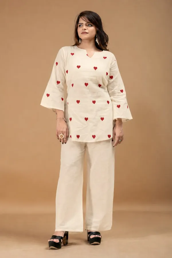 Women’s_Off-White_Red_Dot_Cotton_Kurta_Palazzo_Set