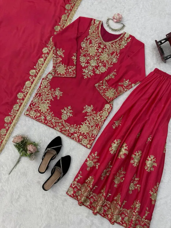 Pink_Silk_Embroidered_Sharara_Suit_Set_For_Women