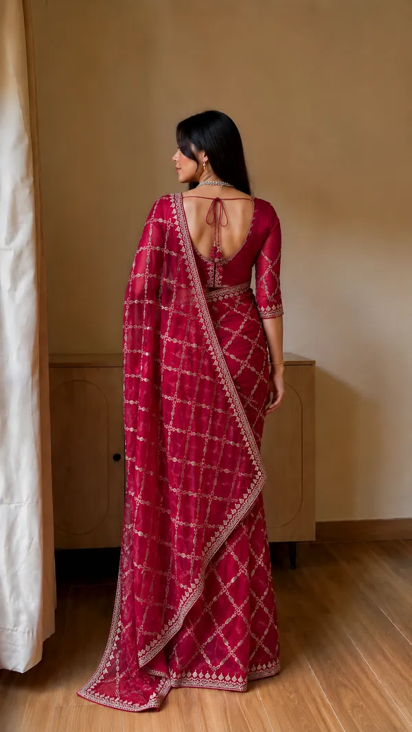 Rani_Pink_Embroidered_Saree_with_Sequin_Work_Border