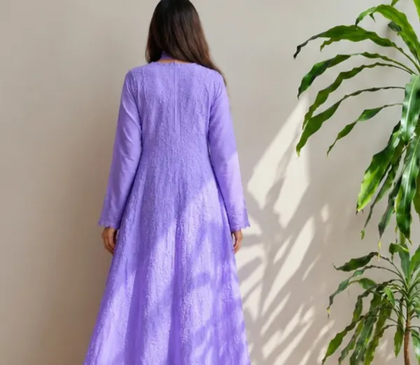 Lavender_Georgette_Chikankari_Embroidery_Kurta_With_Pant_And_Dupatta_For_Women