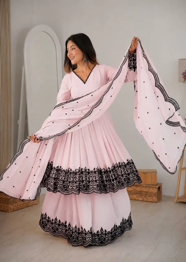 Pink_Georgette_Embroidered_Sharara_Suit_Set_For_Women