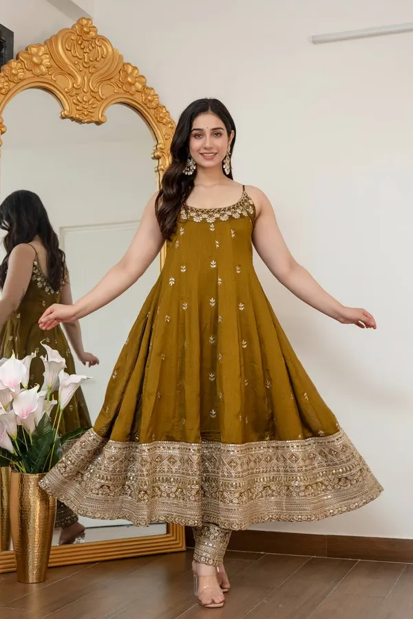 Mustard_Silk_Embroidered_Anarkali_Suit_Set_For_Women