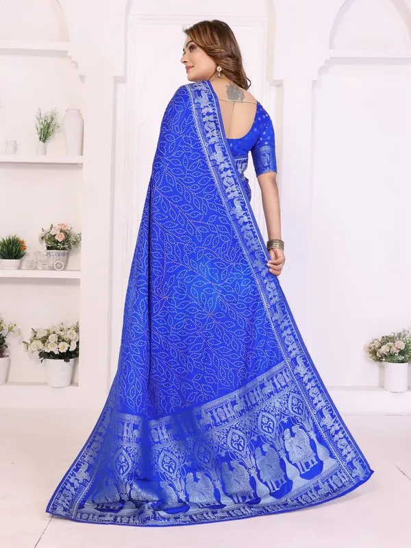 Handpicked_Lite_Weight_Soft_Satin_Silk_Bandhej_Print_Sarees_With_Allover_Zari_Weaving_Border_Design_And_Having_Rich_Pallu