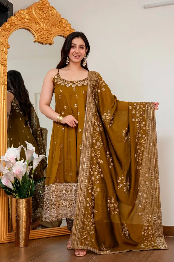 Mustard_Silk_Embroidered_Anarkali_Suit_Set_For_Women