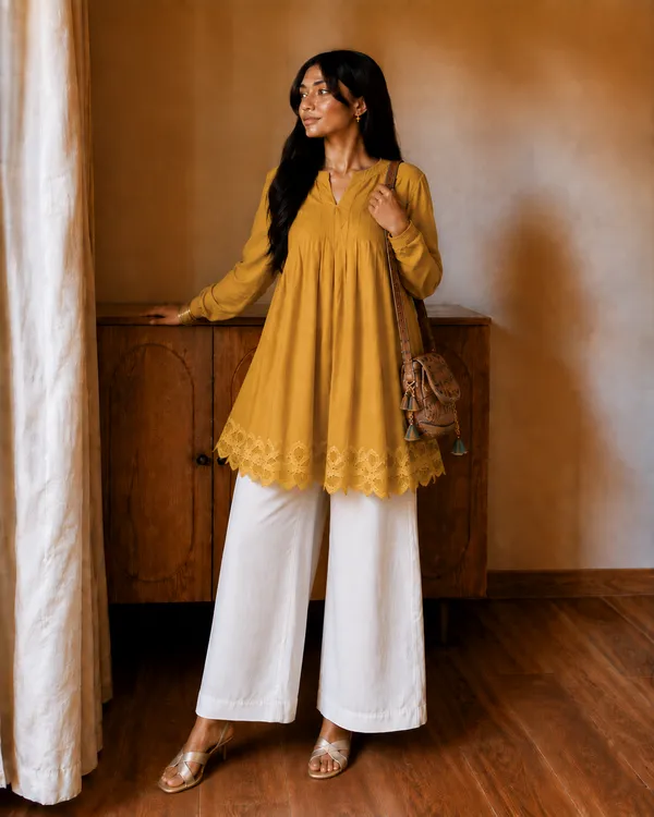 Yellow_Flared_Tunic_Top_with_White_Wide_Leg_Palazzo_Pants