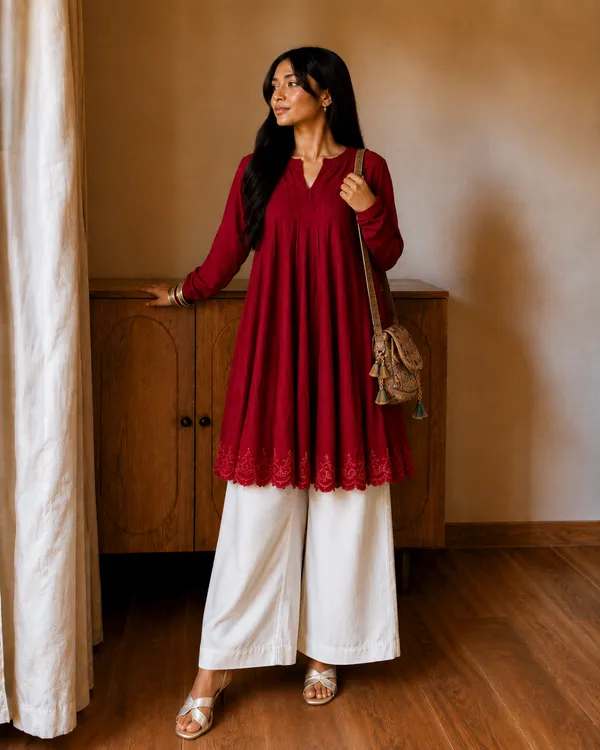 Red_Flared_Tunic_Top_with_White_Wide_Leg_Palazzo_Pants