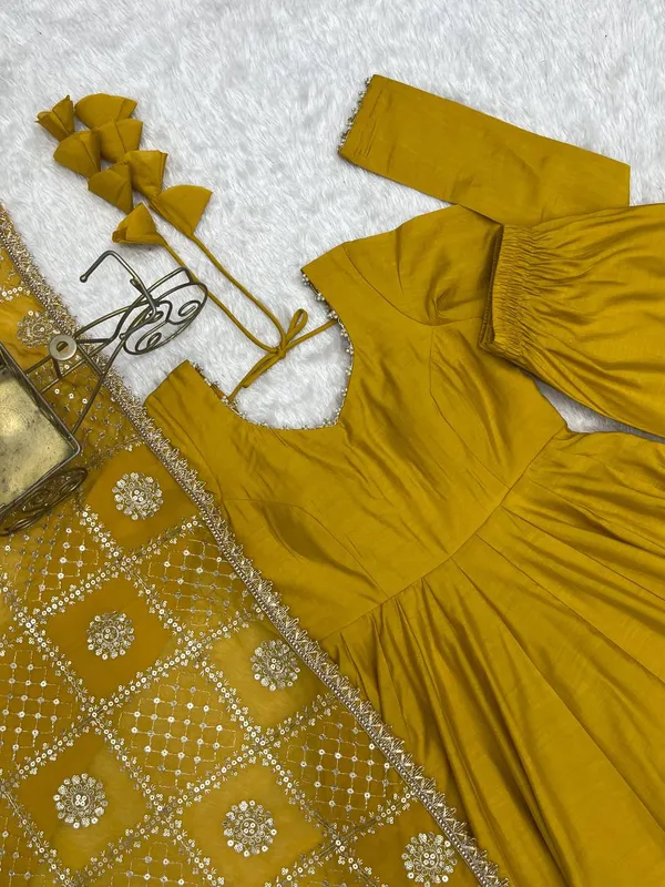Women’s_Mustard_Yellow_Flared_Anarkali_Dress_with_Dupatta