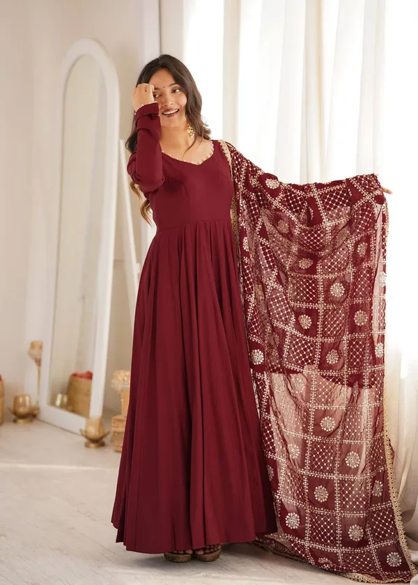 Women’s_Maroon_Flared_Anarkali_Dress_with_Printed_Dupatta