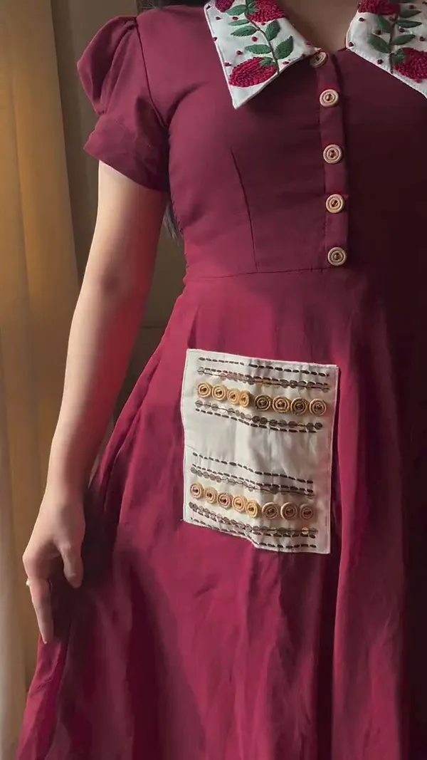 Women’s_Red_Embroidered_Floral_Collar_Longline_Kurti_Top