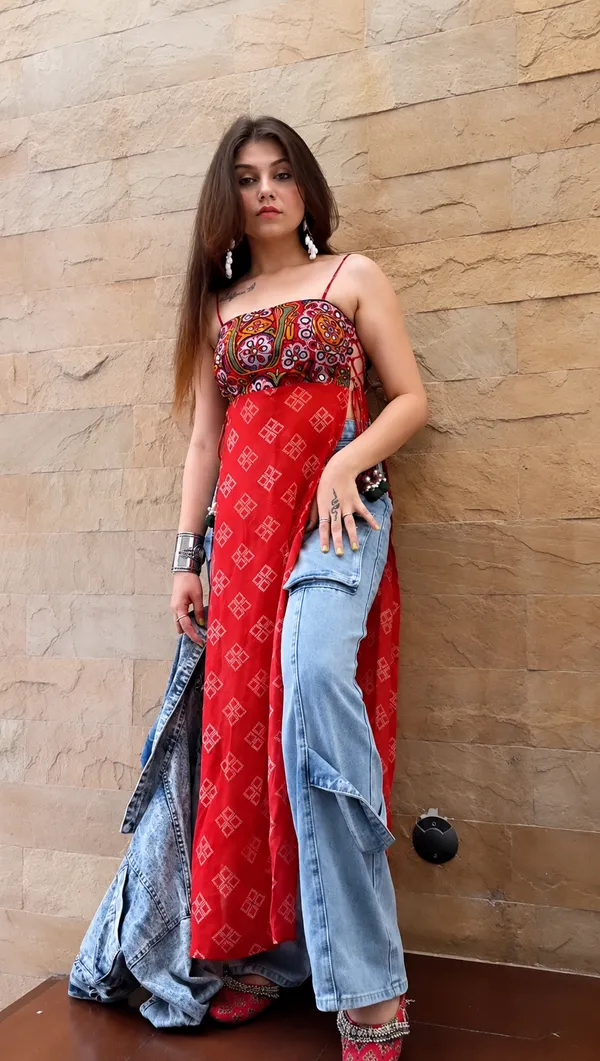 Women’s_Red_Printed_Embroidered_Kurti_with_Wide-Leg_Jeans_–_Trendy_Indo-Western_Fusion_Wear