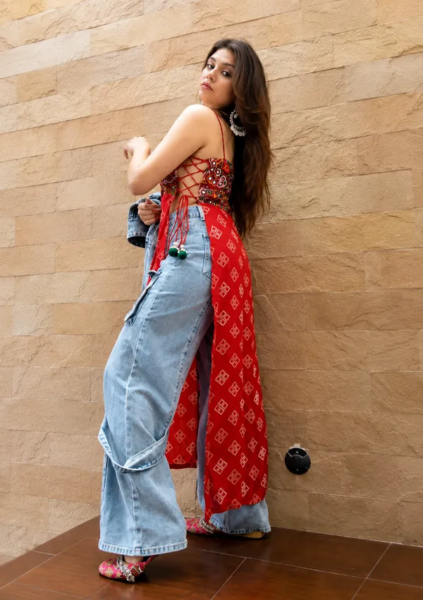 Women’s_Red_Printed_Embroidered_Kurti_with_Wide-Leg_Jeans_–_Trendy_Indo-Western_Fusion_Wear