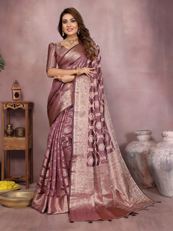 Dark_Pink_Woven_Silk_Saree_with_Traditional_Zari_Work
