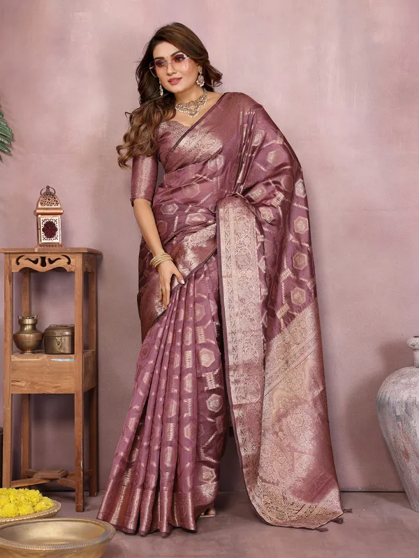Dark_Pink_Woven_Silk_Saree_with_Traditional_Zari_Work